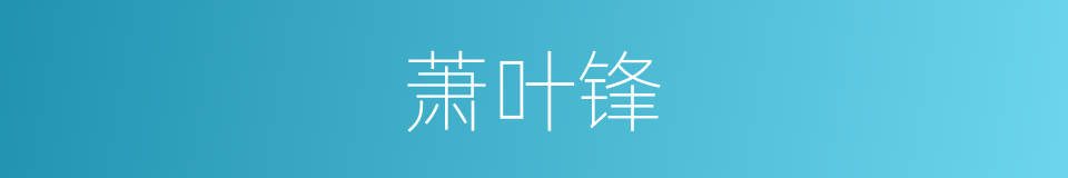 萧叶锋的同义词