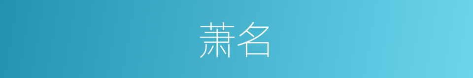 萧名的同义词