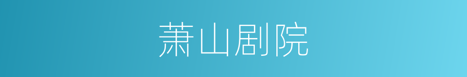 萧山剧院的同义词