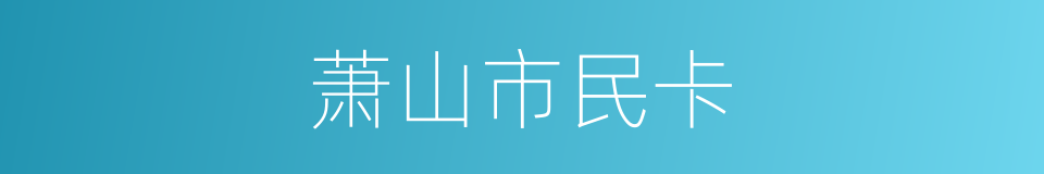 萧山市民卡的同义词