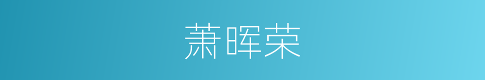 萧晖荣的同义词
