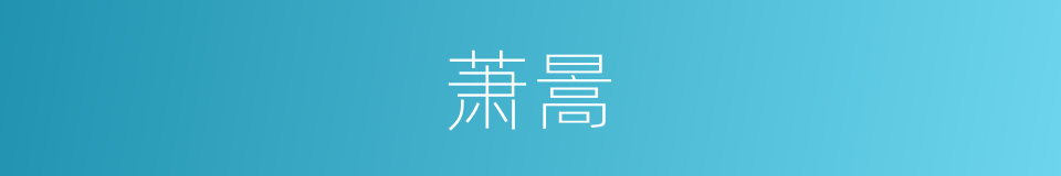 萧暠的同义词