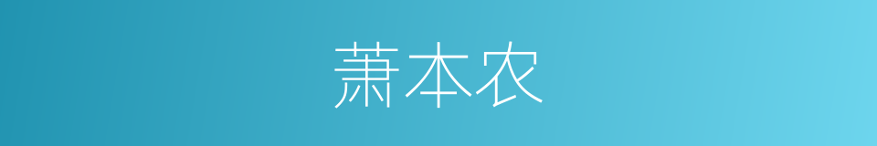 萧本农的同义词