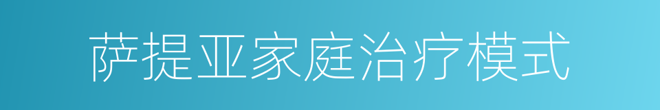 萨提亚家庭治疗模式的同义词