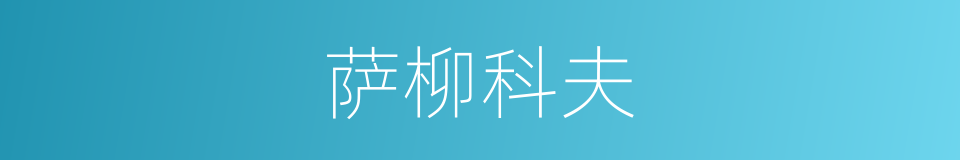 萨柳科夫的同义词