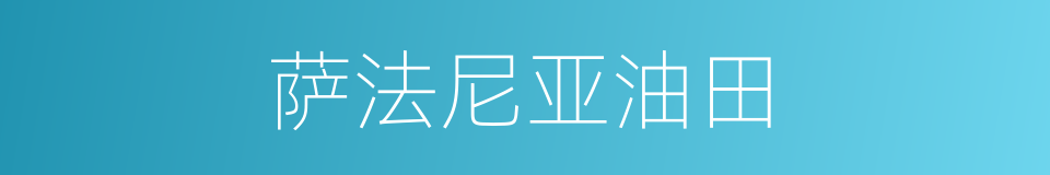 萨法尼亚油田的同义词