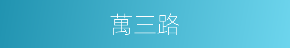 萬三路的同義詞