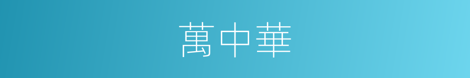 萬中華的同義詞