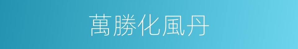 萬勝化風丹的同義詞