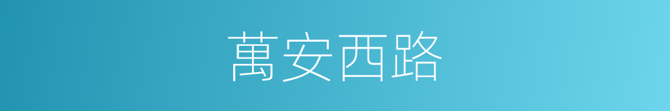 萬安西路的同義詞