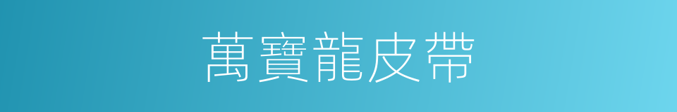 萬寶龍皮帶的同義詞