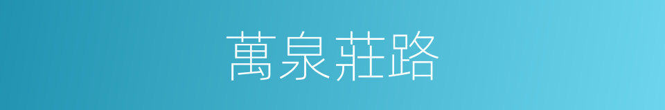 萬泉莊路的同義詞