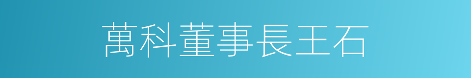 萬科董事長王石的同義詞