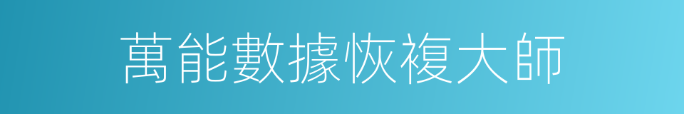 萬能數據恢複大師的同義詞