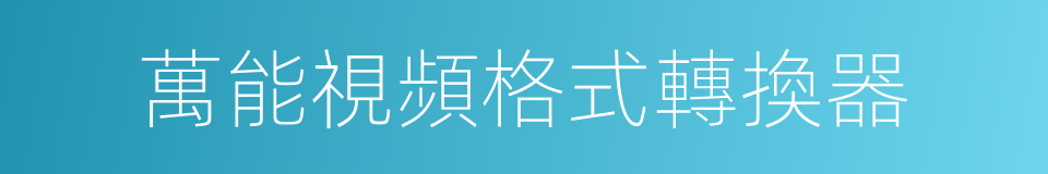 萬能視頻格式轉換器的同義詞
