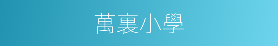 萬裏小學的同義詞