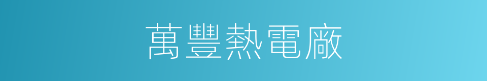 萬豐熱電廠的同義詞