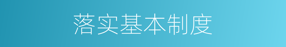 落实基本制度的同义词