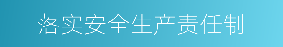 落实安全生产责任制的同义词