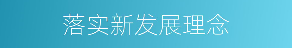 落实新发展理念的同义词