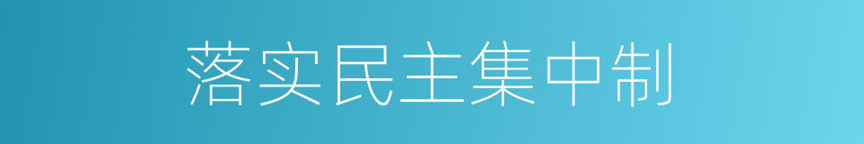 落实民主集中制的同义词