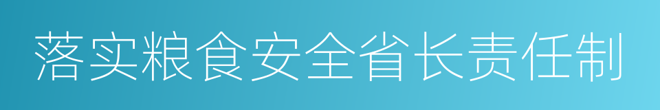 落实粮食安全省长责任制的同义词