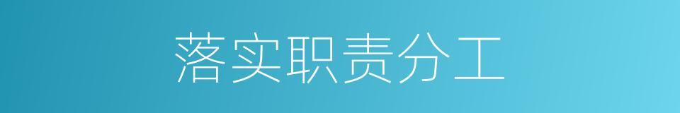 落实职责分工的同义词