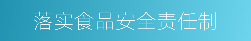 落实食品安全责任制的同义词