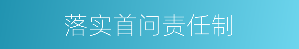 落实首问责任制的同义词