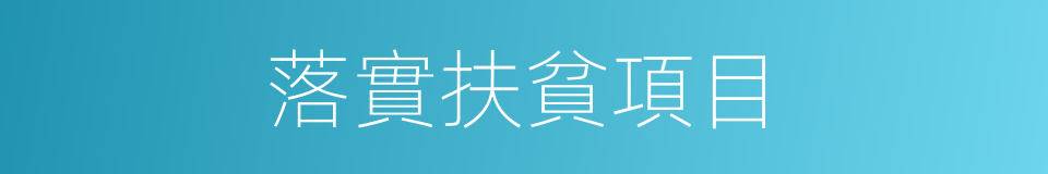 落實扶貧項目的同義詞