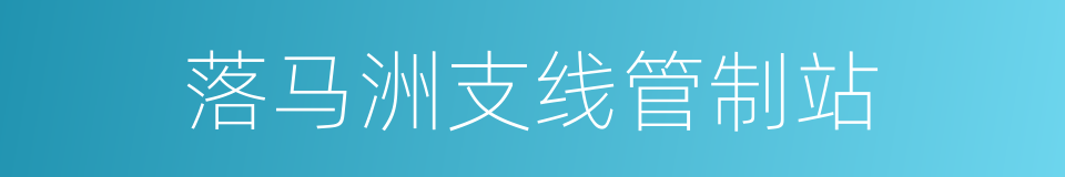 落马洲支线管制站的同义词