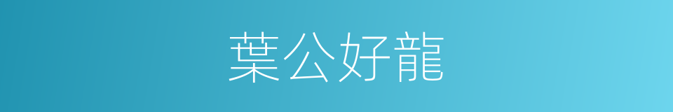 葉公好龍的意思