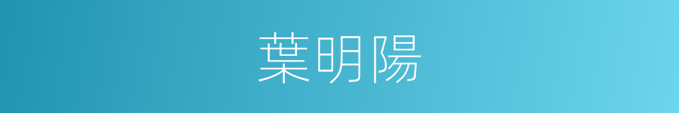 葉明陽的同義詞