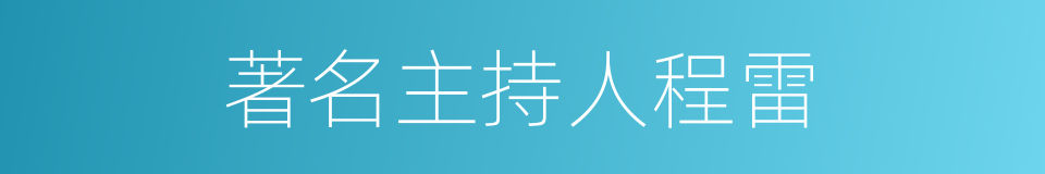 著名主持人程雷的同義詞