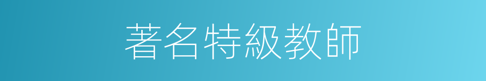 著名特級教師的同義詞