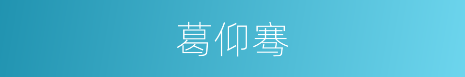 葛仰骞的同义词