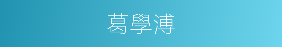 葛學溥的同義詞