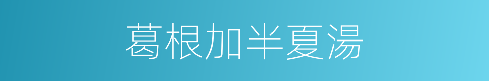 葛根加半夏湯的同義詞