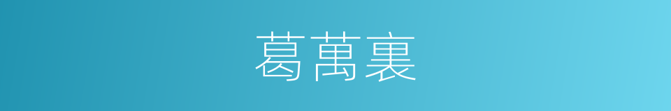 葛萬裏的同義詞