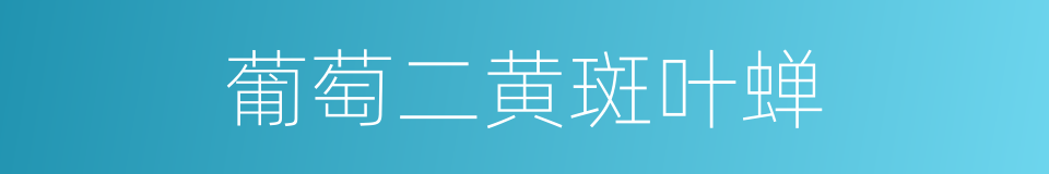 葡萄二黄斑叶蝉的同义词