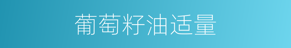 葡萄籽油适量的同义词