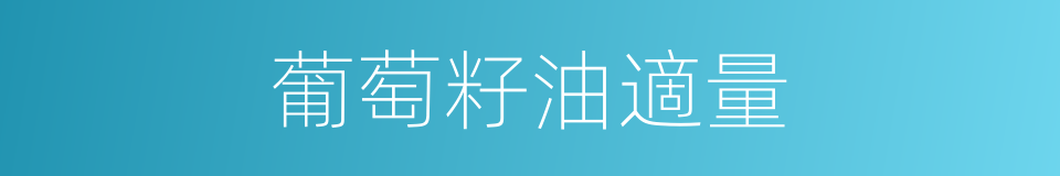 葡萄籽油適量的同義詞