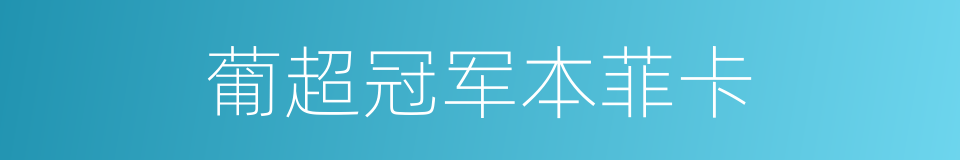 葡超冠军本菲卡的同义词