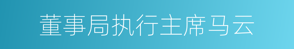 董事局执行主席马云的同义词