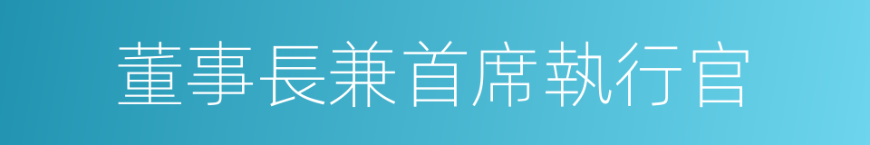 董事長兼首席執行官的同義詞