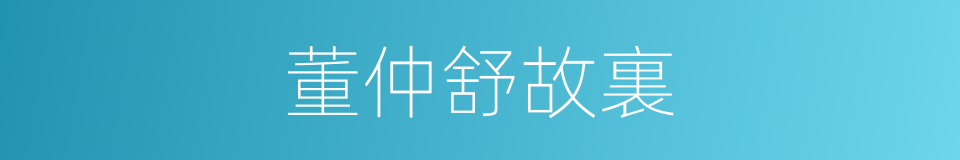 董仲舒故裏的同義詞