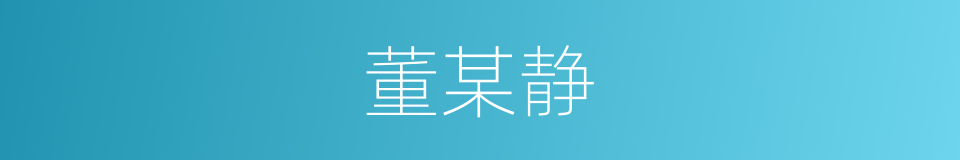 董某静的同义词