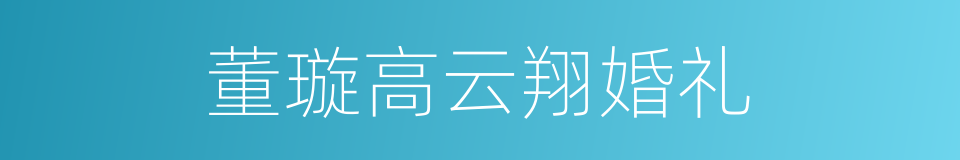 董璇高云翔婚礼的同义词