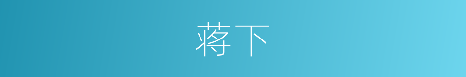 蒋下的同义词