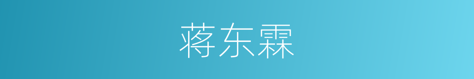 蒋东霖的同义词